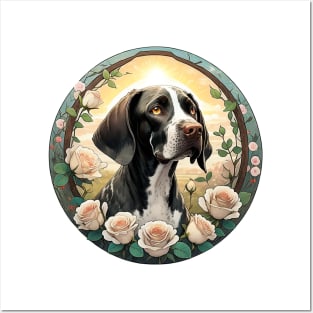 German Shorthaired Pointer Rose Garden Posters and Art